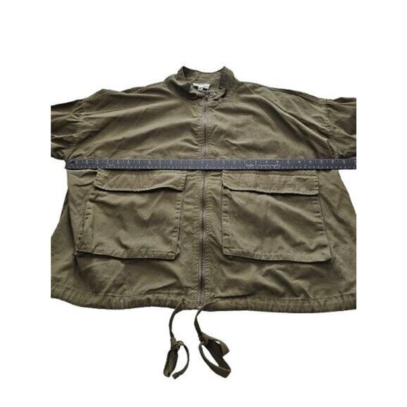 Perch by Blu Pepper Green Front Zip Cropped Jacket Sz 1X Plus Military - Picture 3 of 10